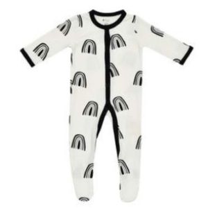 New in bag Kyte Baby footie Pajamas B&W rainbow🖤